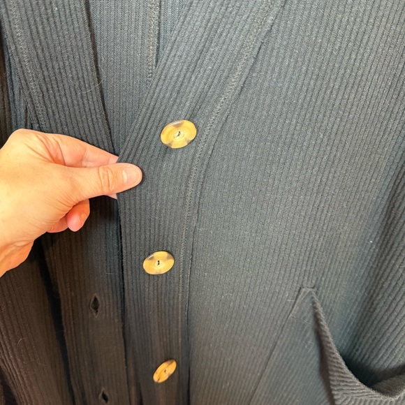 Free People Intimately Ribbed Longline Cardigan Black Size L - Picture 5 of 7